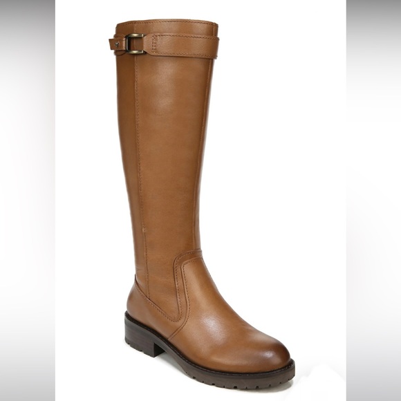 New 27 edit naturalizer cayce leather chestnut boots wide calf size 8.5 M - Picture 9 of 15